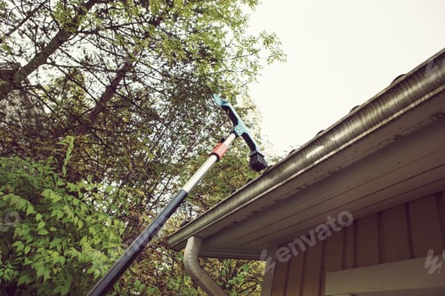Preview: Clean Up The Rain Water Pipes. It'S A Normal Procedure Every Year On A House During Autumn Time To