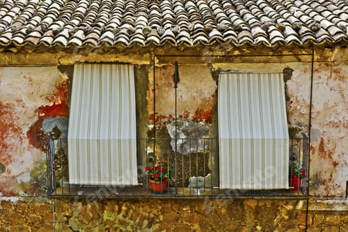 Preview: Italian Windows With Closed Shutters In Sicilian City