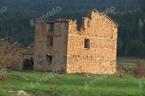 Preview: Ruins Of An Old Farm In The Gudar Mountains, Virgen De La Vega, Alcalala De La Selva, Teruel