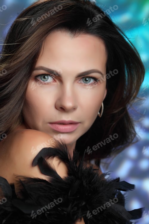 Preview: Beautiful Sexy Girl On Studio Equipment . Long Beautiful Hair. Vivid Emotions