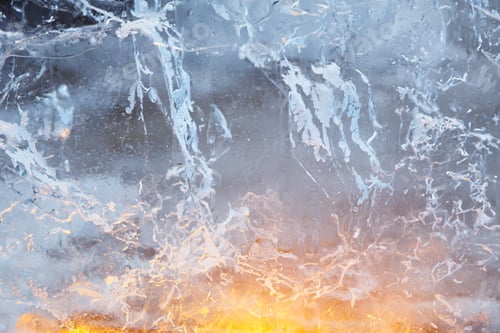 Preview: Glacial Transparent Wall Of Ice With Interesting Patterns And Light Behind. Closeup, Background.