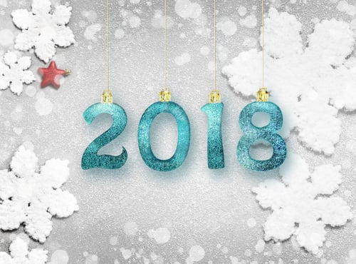 Preview: New Year 2018, Christmas Background And Snowflakes With Space.