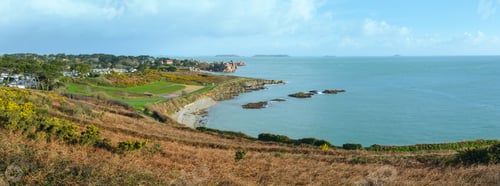 Preview: Atlantic Coast Spring Panorama (Brittany, France). Spring View.