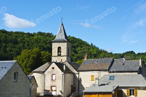 Preview: Medieval City Of Les Salelles Without People And Cars In France.