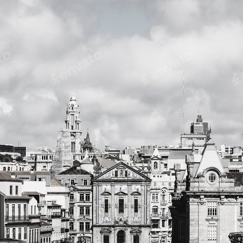 Preview: View Of The Historical Centre Of The City Of Porto With Traditional Portuguese Facades Decorated