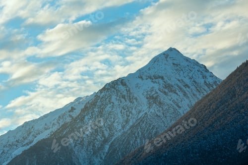 Preview: Winter Mountain Evening Landscape, Tyrol, Austria.