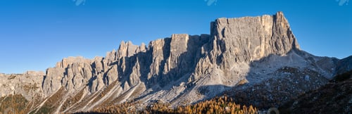Preview: Italian Dolomites Mountain Peaceful Sunny Evening View From Giau Pass. Picturesque Climate