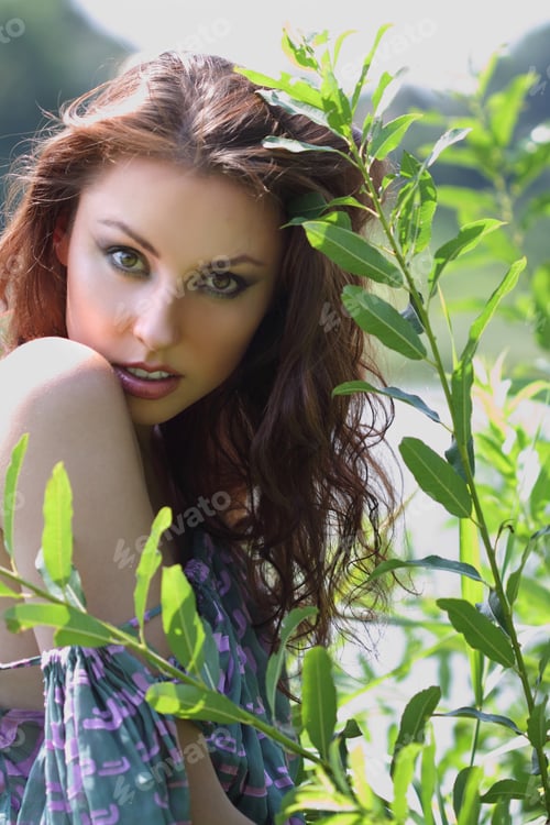 Preview: Beautiful Girl On A Walk In The Park By The Lake