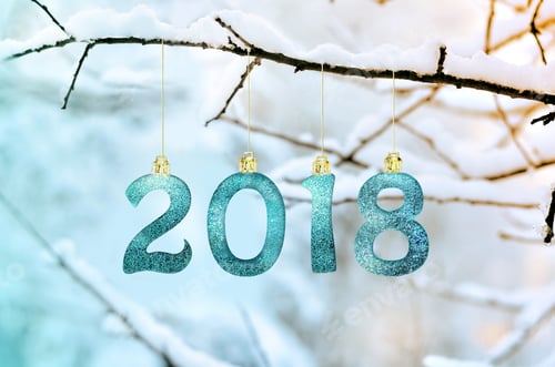 Preview: Figures 2018, Hanging On A Snow-Covered Branch In The Park. Happy New Year.