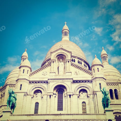 Preview: Church Of The Sacre Coeur In Montmartre, Paris, France, Instagram Effect