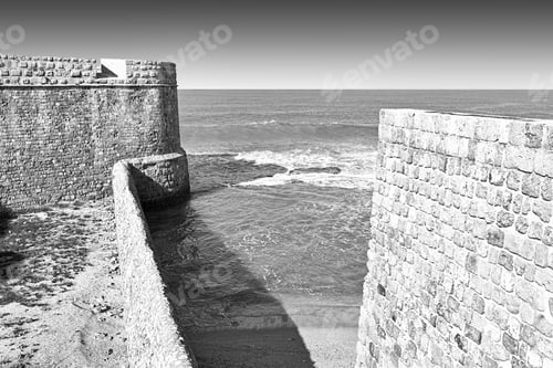 Preview: The City Beach Located Adjacent To The Sea Walls Of Akko In Israel. View On A Fortification Of An