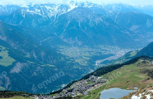 Preview: Mountain Bettmeralp Village (Switzerland) Summer Top View