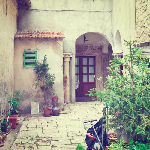 Preview: Courtyard In The Historic Center City Of Sorano In Italy, Instagram Effect