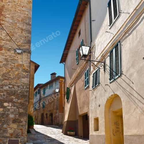 Preview: Historical Center With Old Buildings In Italian Medieval City