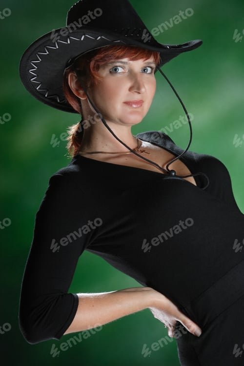 Preview: Beautiful Woman In A Cowboy Hat