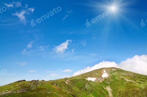 Preview: Summer Mountain Ridge And Snow On Mountainside(Ukraine, Chornogora Ridge, Carpathian Mountains)