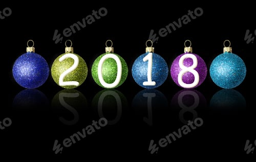 Preview: Christmas Holiday Colorful Balls Isolated. Christmas Decoration.
