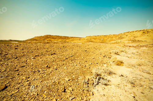 Preview: Breathtaking Landscape Of The Rock Formations In The Israel Desert. Dusty Mountains Interrupted By
