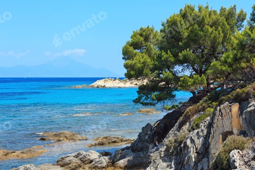 Preview: Aegean Sea Coast Landscape, View Near Karidi Beach (Chalkidiki, Greece).