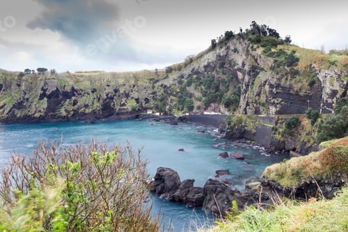 Preview: Winter Seascape Capelas Coast North Of Sao Miguel Island Azores Portugal