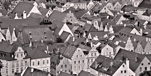 Preview: Aerial View On The Bavarian City Of Landshut In Germany, Retro Image Filtered Style