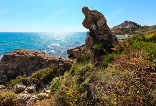 Preview: Paradise Sea Beach Cala Paradiso And Cala Del Re Near Rocca Di San Nicola, Agrigento, Sicily, Italy