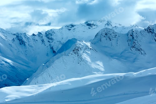 Preview: Winter Silvretta Alps Landscape With Ski Track.Tyrol, Austria.