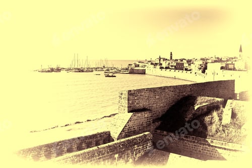 Preview: Embankment And City Beach Of Old Arabic City Akko, Located North Of Israel. Sailboats Moored At The