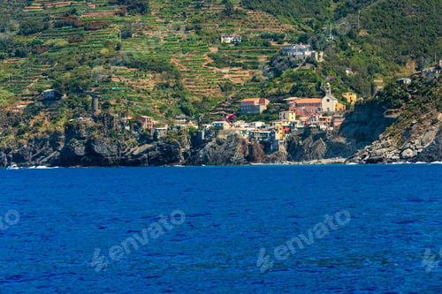 Preview: Summer Vernazza View From Excursion Ship. One Of Five Famous Villages Of Cinque Terre National Park