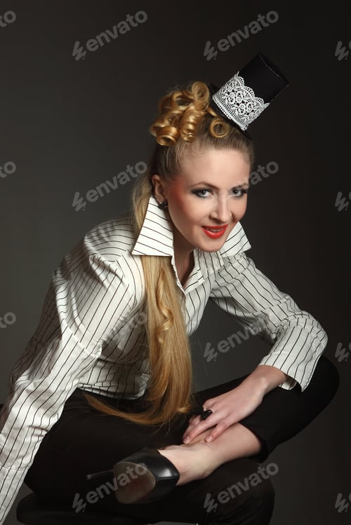 Preview: Beautiful Girl With A Small Elegant Hat