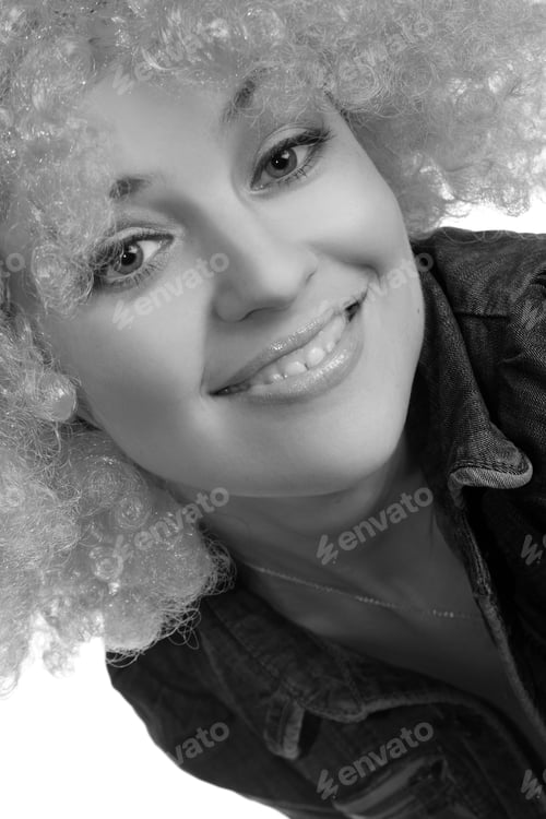 Preview: Portrait Of Red-Head Girl Is A White Background