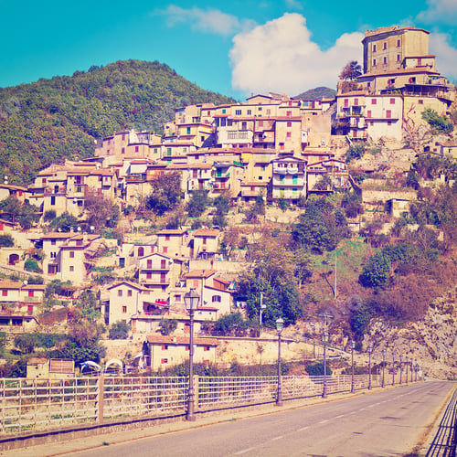 Preview: View Of The Medieval City In Lazio, Italy, Instagram Effect