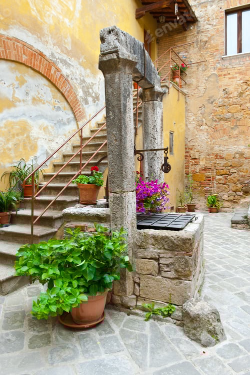 Preview: Ancient Well In Courtyard, Italian City Of Cetona