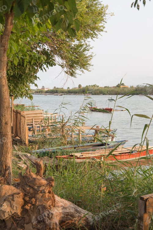 Preview: Landscape Of Fishing Boats In A Spanish Lake Estany In Cullera Valencian Community Spain