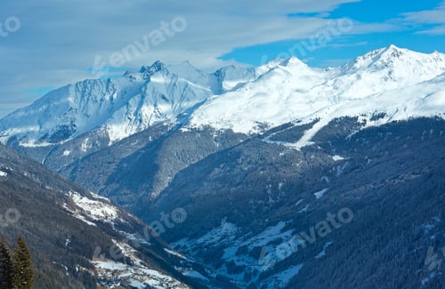 Preview: Winter Mountain Landscape. Kappl Ski Region In The Tyrolean Mountains, Austria.