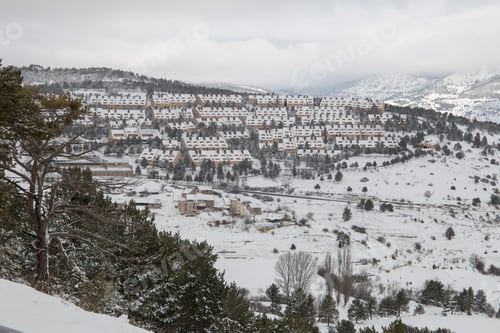 Preview: Beautiful Winter Mountains Landscape Gudar Sierra Teruel Aragon Spain
