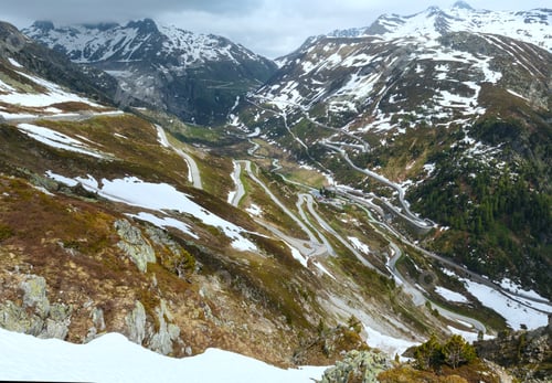Preview: Summer Mountain Landscape With Road (Grimsel Pass, Switzerland)