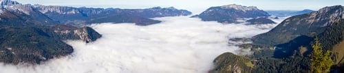 Preview: Autumn Alps Mountain Misty Morning View From Jenner Viewing Platform, Schonau Am Konigssee