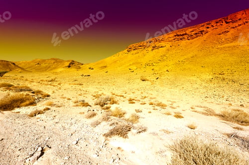 Preview: Colorful Rocky Hills Of The Negev Desert In Israel. Breathtaking Landscape And Nature Of The Middle