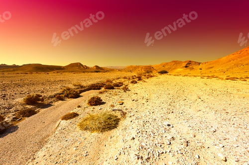 Preview: Colorful Rocky Hills Of The Negev Desert In Israel. Breathtaking Landscape And Nature Of The Middle