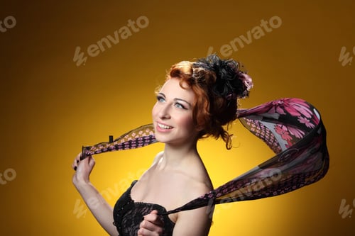 Preview: Beautiful Woman With The Winds And Red Veil