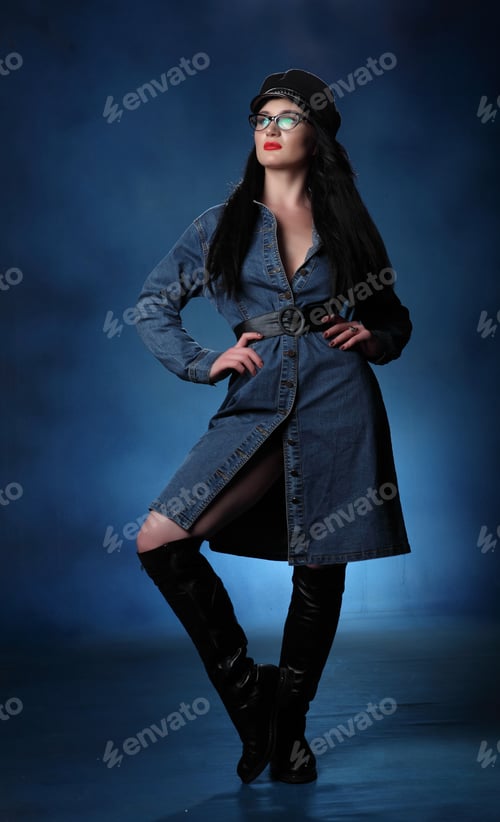 Preview: Beautiful Sexy Girl On Studio Equipment . Long Beautiful Hair. Vivid Emotions