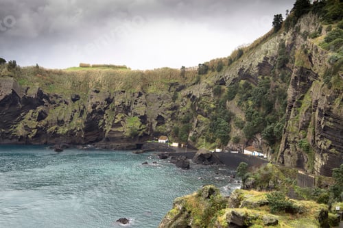 Preview: Winter Seascape Capelas Coast North Of Sao Miguel Island Azores Portugal