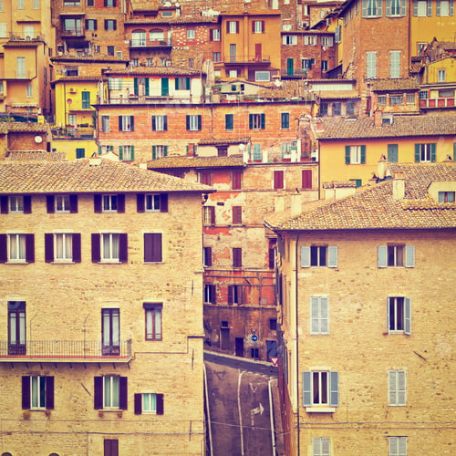 Preview: View To Historic Center City Of Perugia In Italy, Instagram Effect