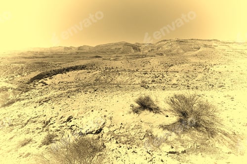 Preview: Rocky Hills Of The Negev Desert In Israel. Wind Carved Rock Formations In The Southern Israel