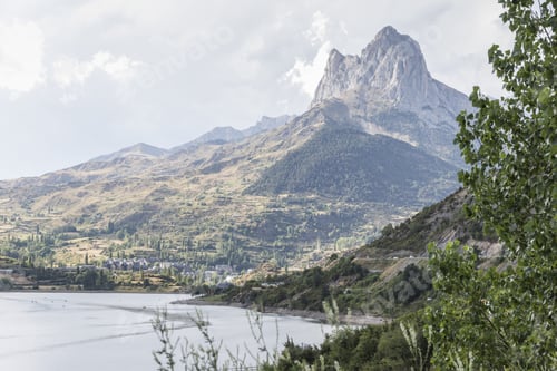 Preview: Lanuza Village And Reservoir In Tena Valley Alto Gallego Huesca Aragon Spain
