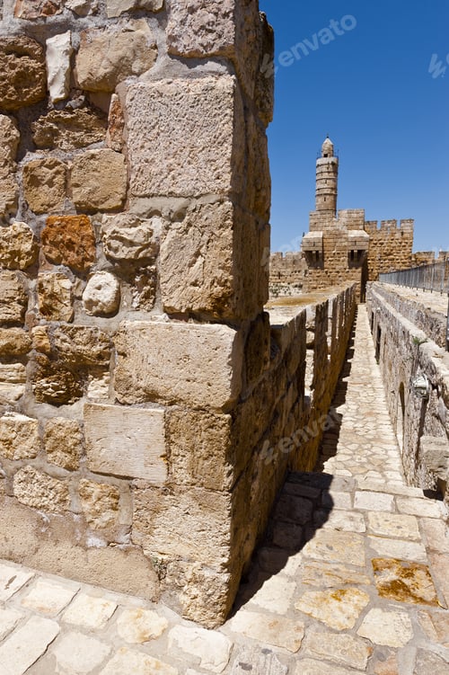 Preview: Part Of The Wall Surrounding The Old City In Jerusalem, Israel. An Important Jewish Religious Site