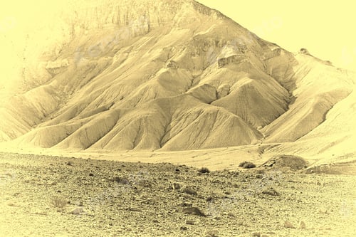Preview: Rocky Hills Of The Negev Desert In Israel, Vintage Style Toned Picture