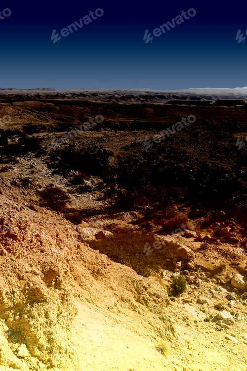 Preview: Rocky Hills Of The Negev Desert In Israel Early In The Morning. Breathtaking Landscape At Sunrise