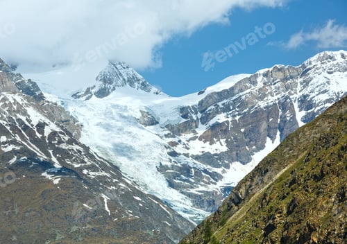 Preview: Summer Alps Mountain View From Plateau (Switzerland, Near Zermatt)